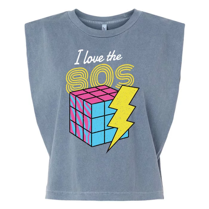 I Love The 80s Lightning Rubik Garment-Dyed Women's Muscle Tee