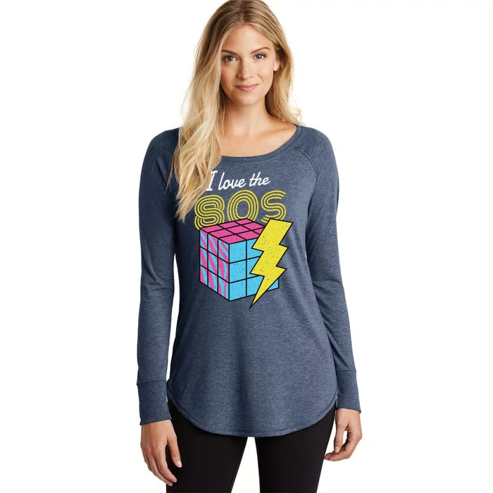 I Love The 80s Lightning Rubik Women's Perfect Tri Tunic Long Sleeve Shirt