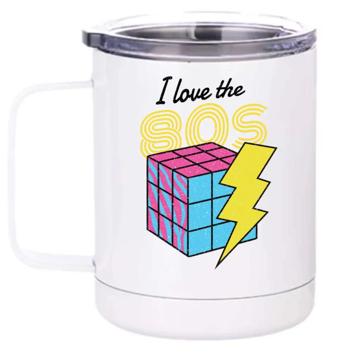 I Love The 80s Lightning Rubik Front & Back 12oz Stainless Steel Tumbler Cup