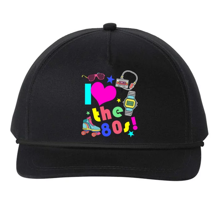 I Love The 80s Retro Party Mash-up Snapback Five-Panel Rope Hat