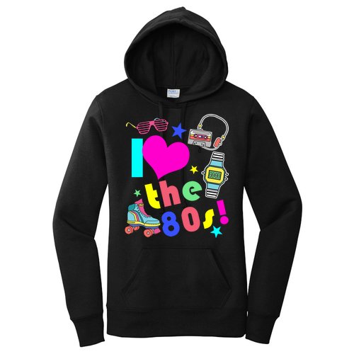 I Love The 80s Retro Party Mash-up Women's Pullover Hoodie