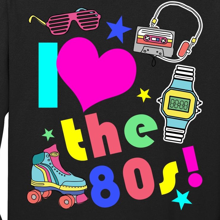 I Love The 80s Retro Party Mash-up Tall Long Sleeve T-Shirt