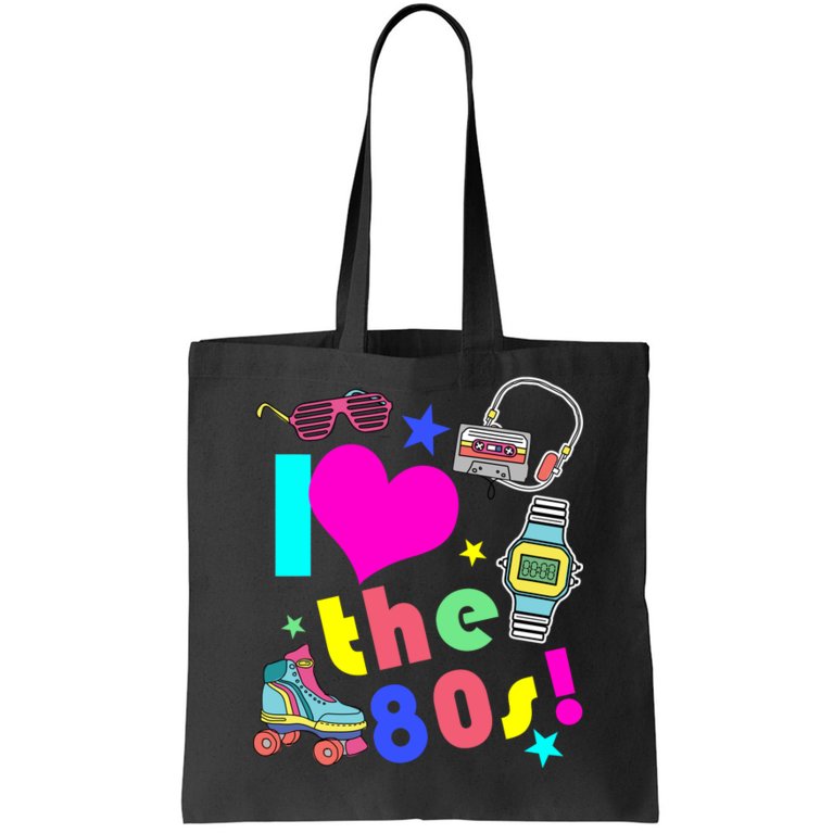 I Love The 80s Retro Party Mash-up Tote Bag