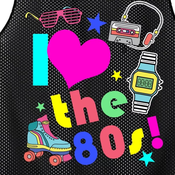 I Love The 80s Retro Party Mash-up Mesh Reversible Basketball Jersey Tank