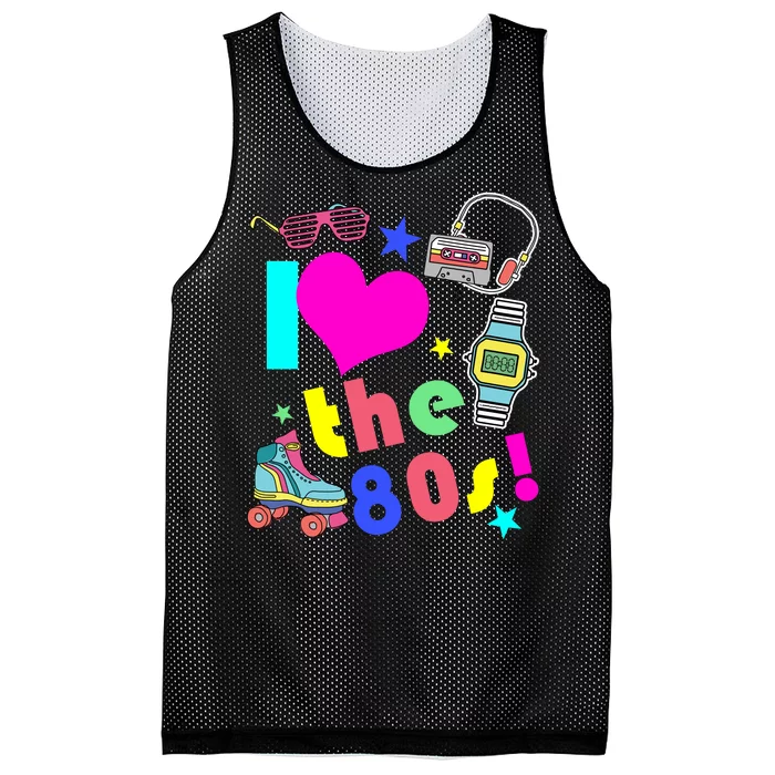 I Love The 80s Retro Party Mash-up Mesh Reversible Basketball Jersey Tank