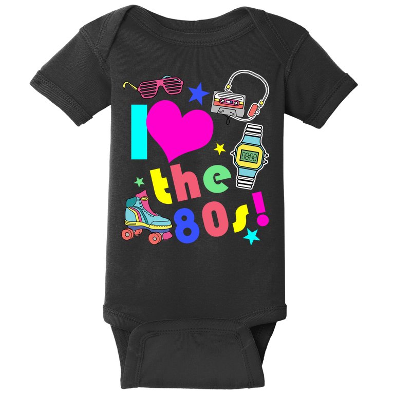 I Love The 80s Retro Party Mash-up Baby Bodysuit