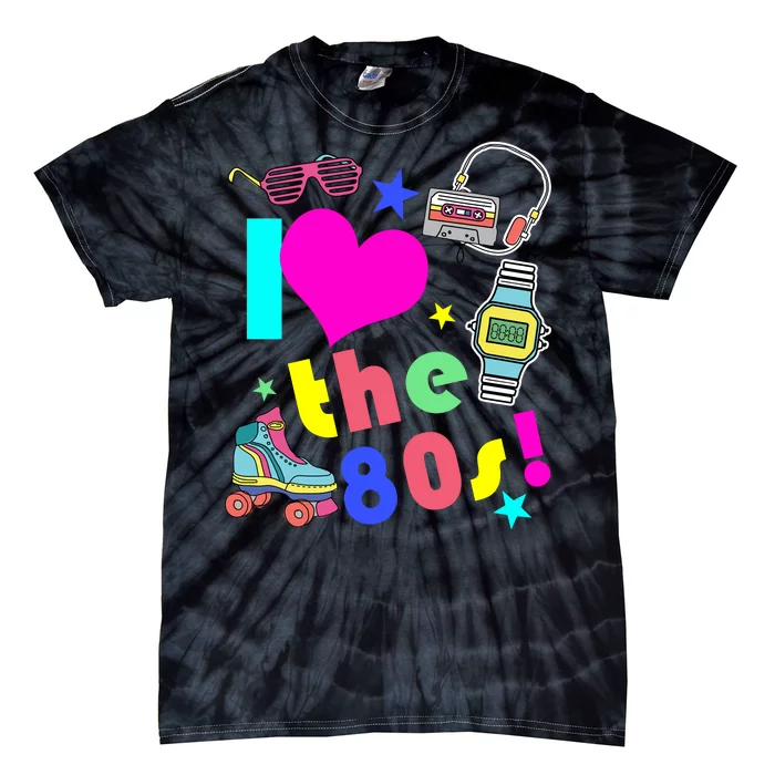 I Love The 80s Retro Party Mash-up Tie-Dye T-Shirt