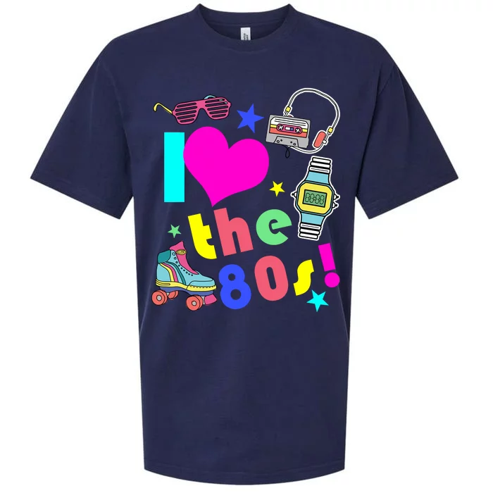 I Love The 80s Retro Party Mash-up Sueded Cloud Jersey T-Shirt