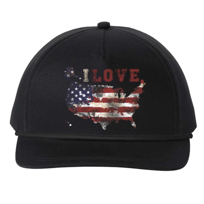 I Love The United States Snapback Five-Panel Rope Hat