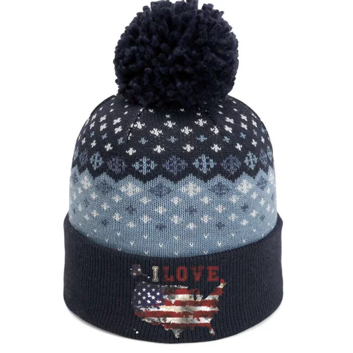 I Love The United States The Baniff Cuffed Pom Beanie