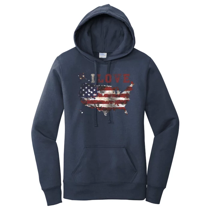 I Love The United States Women's Pullover Hoodie