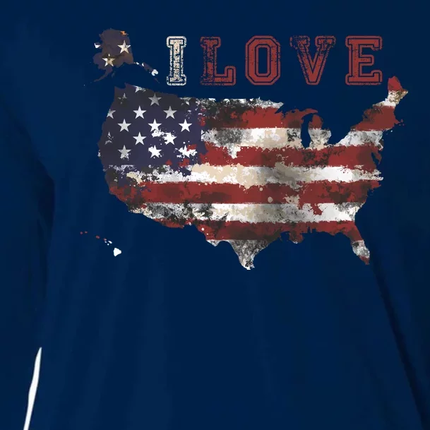 I Love The United States Cooling Performance Long Sleeve Crew