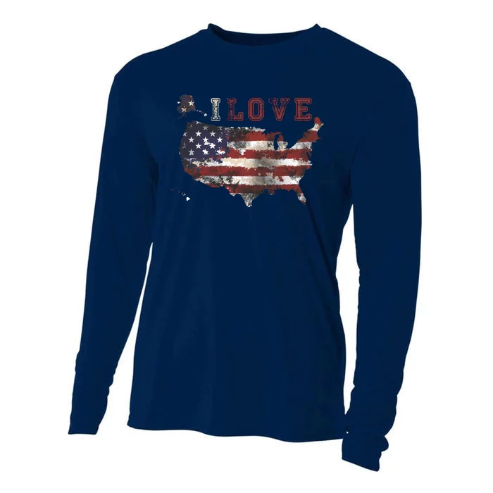 I Love The United States Cooling Performance Long Sleeve Crew