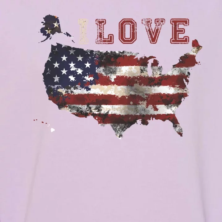 I Love The United States Garment-Dyed Sweatshirt