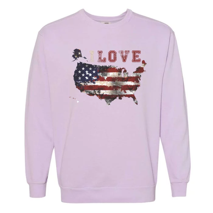 I Love The United States Garment-Dyed Sweatshirt