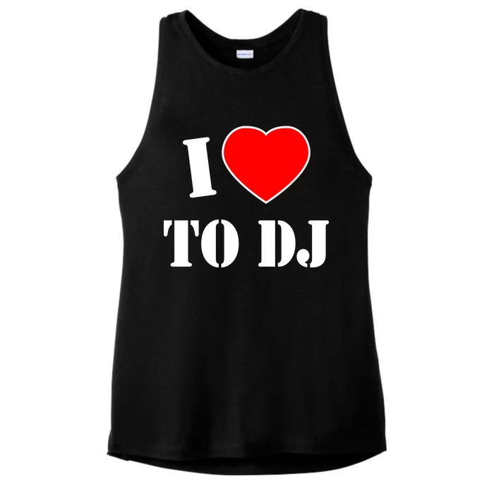 I Love To DJ Ladies Tri-Blend Wicking Tank