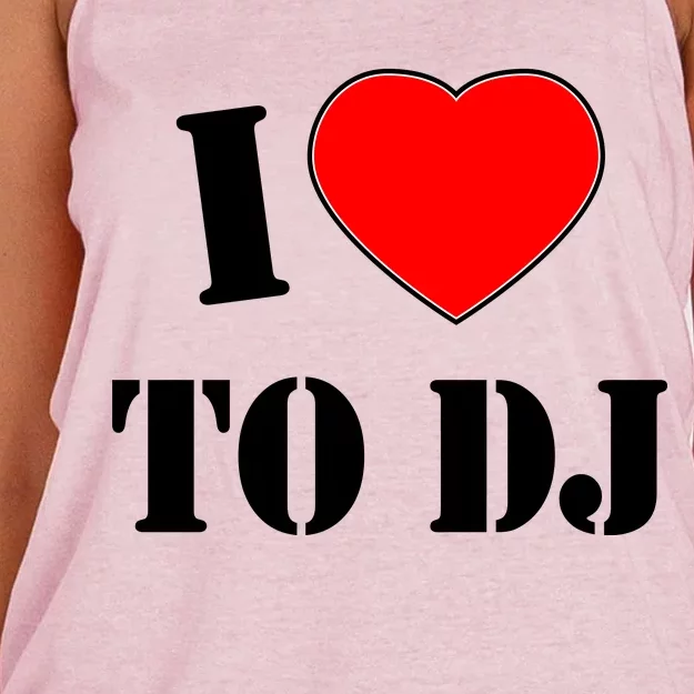 I Love To DJ Women's Knotted Racerback Tank