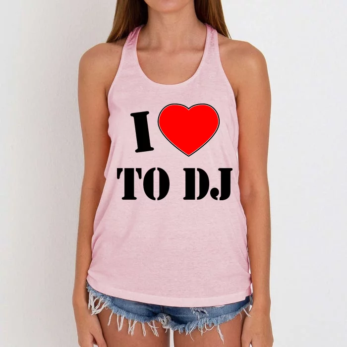 I Love To DJ Women's Knotted Racerback Tank