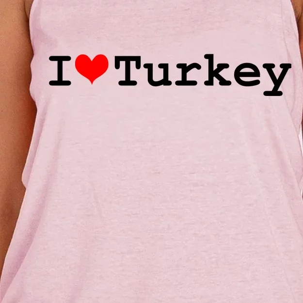 I Love Turkey Women's Knotted Racerback Tank