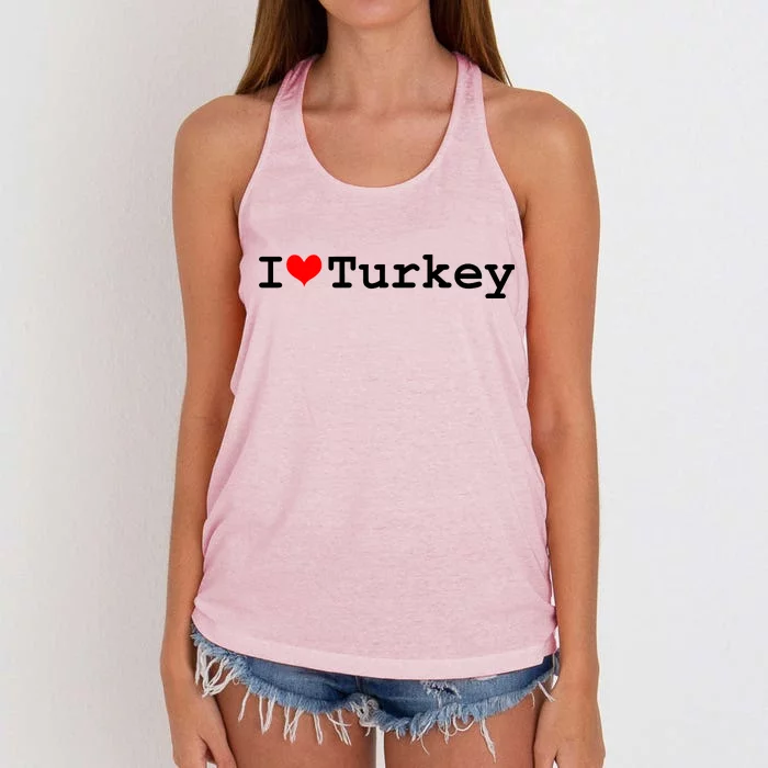 I Love Turkey Women's Knotted Racerback Tank