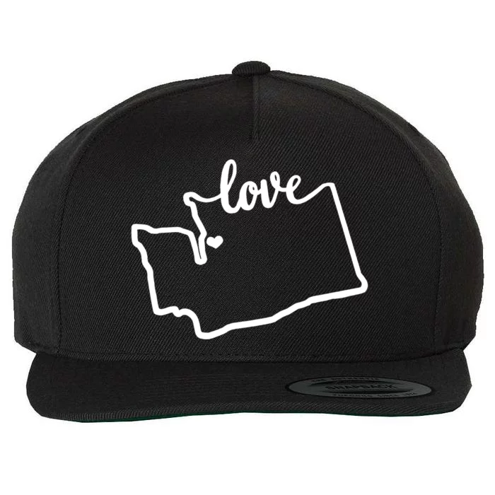 I Love Washington State Wool Snapback Cap