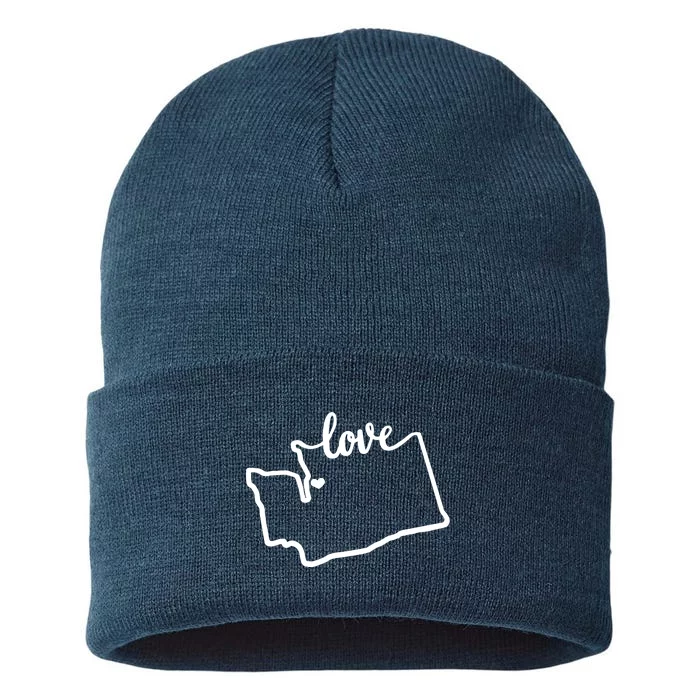 I Love Washington State Sustainable Knit Beanie