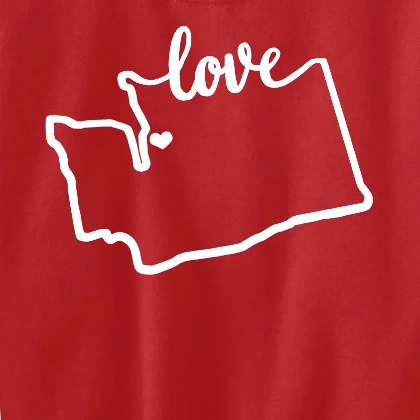 I Love Washington State Kids Sweatshirt