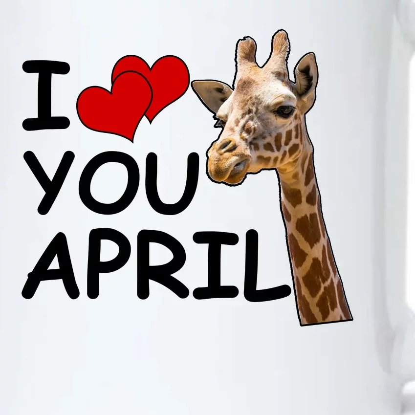 I Love You April The Giraffe Photo Black Color Changing Mug