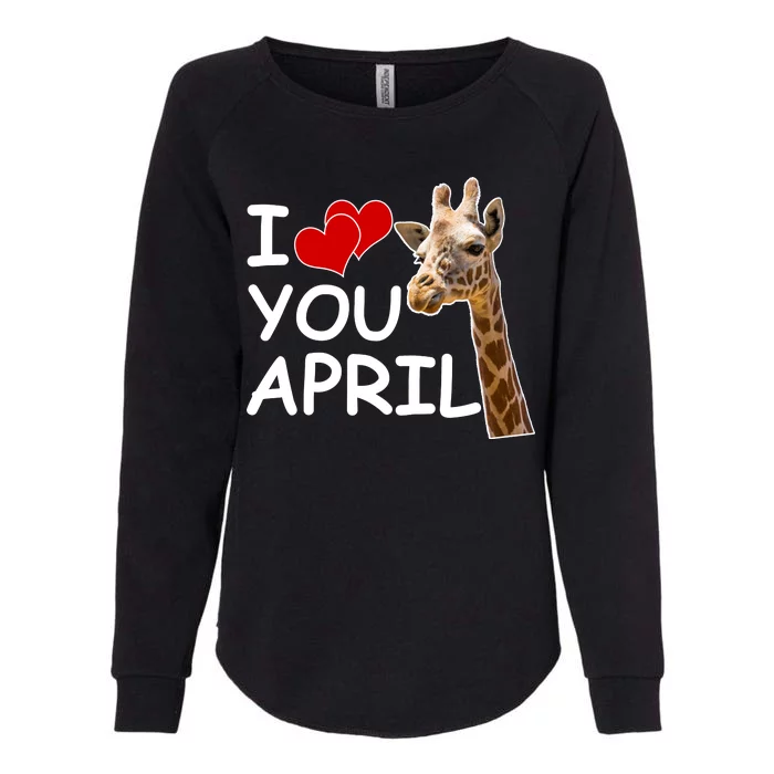 I Love You April The Giraffe Photo Womens California Wash Sweatshirt