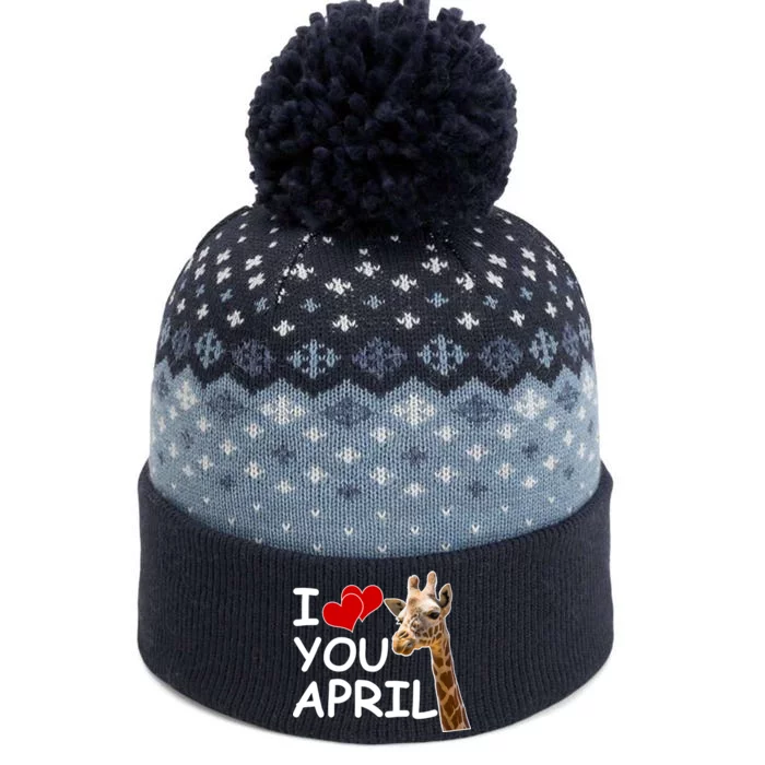 I Love You April The Giraffe Photo The Baniff Cuffed Pom Beanie