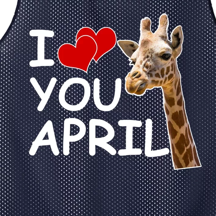 I Love You April The Giraffe Photo Mesh Reversible Basketball Jersey Tank