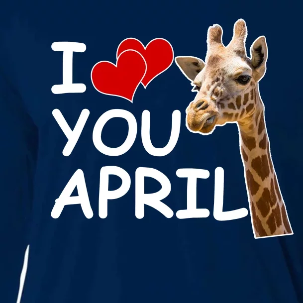 I Love You April The Giraffe Photo Cooling Performance Long Sleeve Crew