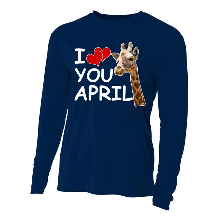 I Love You April The Giraffe Photo Cooling Performance Long Sleeve Crew