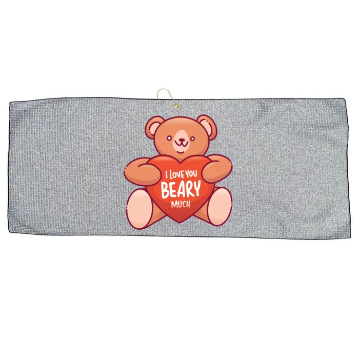 I Love You Beary Much Large Microfiber Waffle Golf Towel