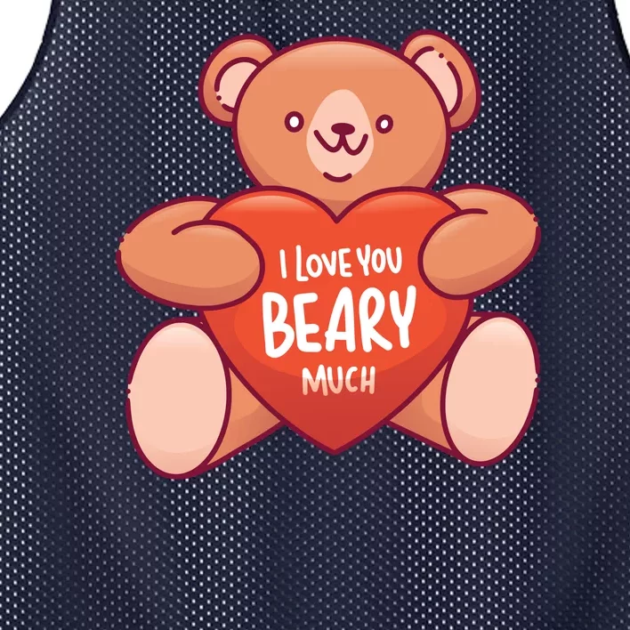 I Love You Beary Much Mesh Reversible Basketball Jersey Tank