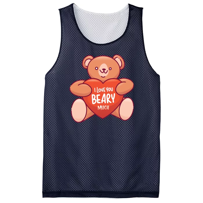 I Love You Beary Much Mesh Reversible Basketball Jersey Tank