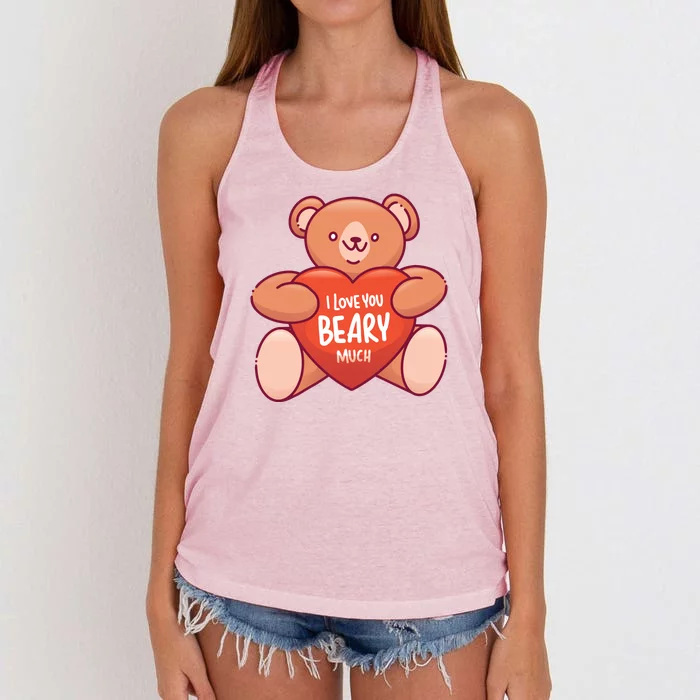 I Love You Beary Much Women's Knotted Racerback Tank