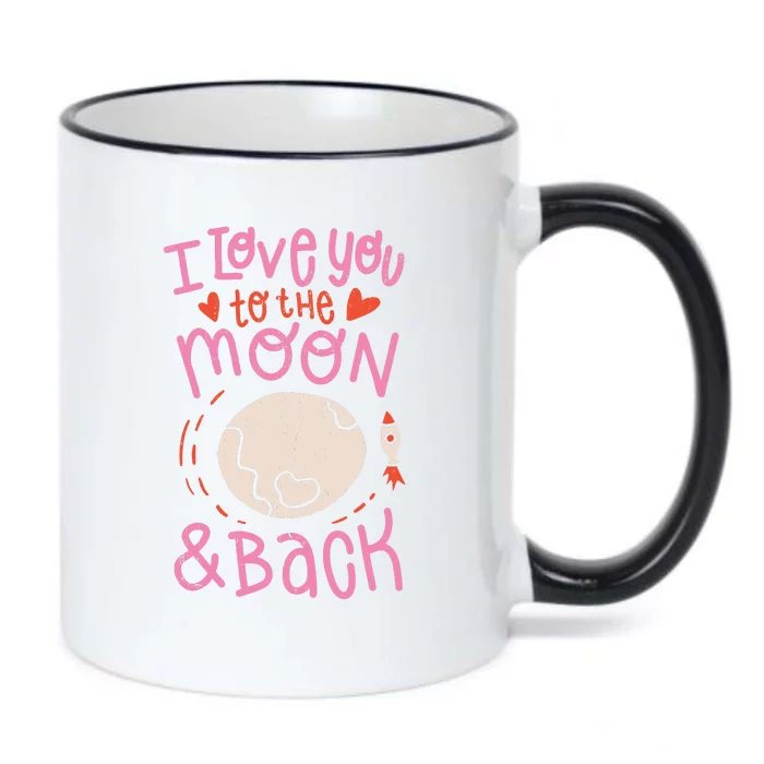 I Love You To The Moon And Back Black Color Changing Mug