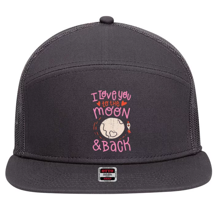 I Love You To The Moon And Back 7 Panel Mesh Trucker Snapback Hat