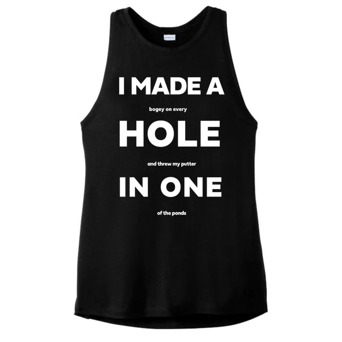 I Made A Hole In One Funny Golf Ladies Tri-Blend Wicking Tank