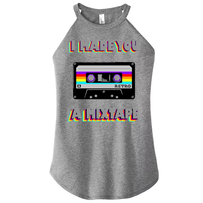 I Made You A Mixtape Retro 1980s Women’s Perfect Tri Rocker Tank