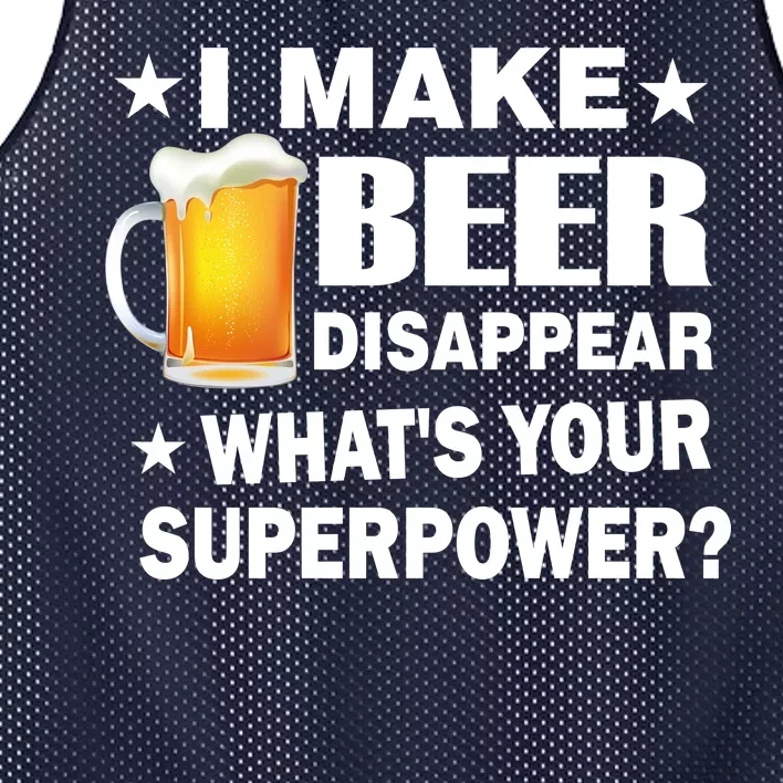 I Make Beer Disappear Funny Mesh Reversible Basketball Jersey Tank