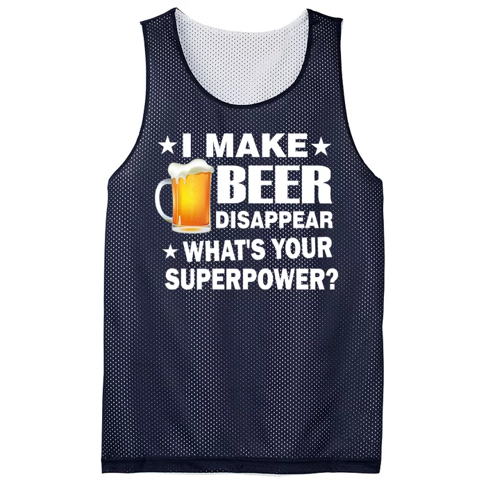 I Make Beer Disappear Funny Mesh Reversible Basketball Jersey Tank