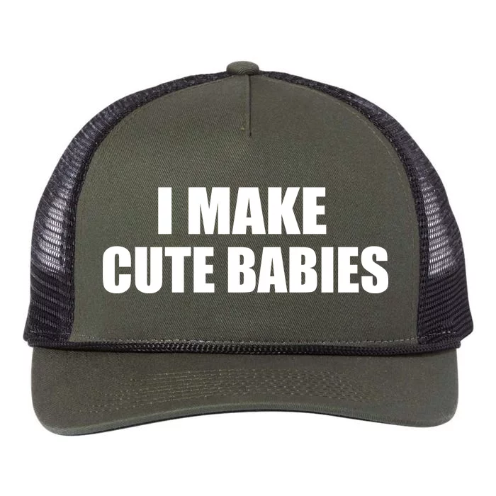 I Make Cute Babies Funny Saying Retro Rope Trucker Hat Cap