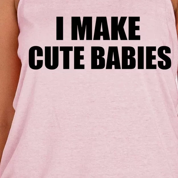 I Make Cute Babies Funny Saying Women's Knotted Racerback Tank