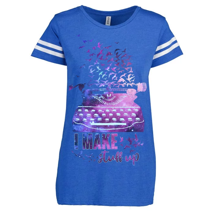 I Make Stuff Up Typewriter Enza Ladies Jersey Football T-Shirt