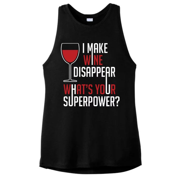 I Make Wine Disappear Funny Wine Lover Ladies Tri-Blend Wicking Tank