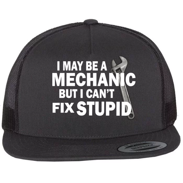 I May Be A Mechanic But I Can't Fix Stupid Funny Flat Bill Trucker Hat