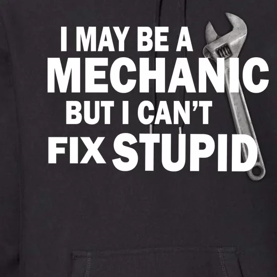 I May Be A Mechanic But I Can't Fix Stupid Funny Premium Hoodie