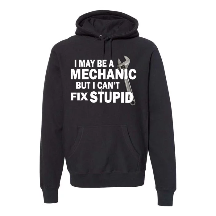 I May Be A Mechanic But I Can't Fix Stupid Funny Premium Hoodie